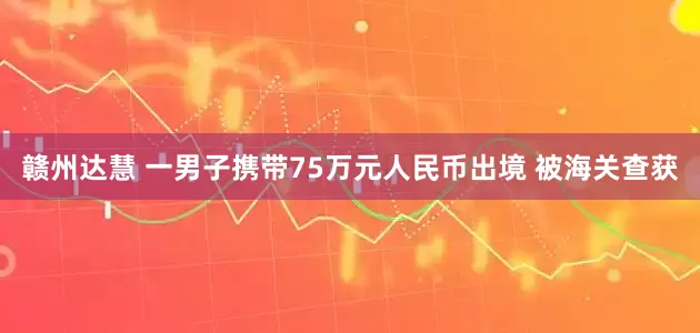 赣州达慧 一男子携带75万元人民币出境 被海关查获